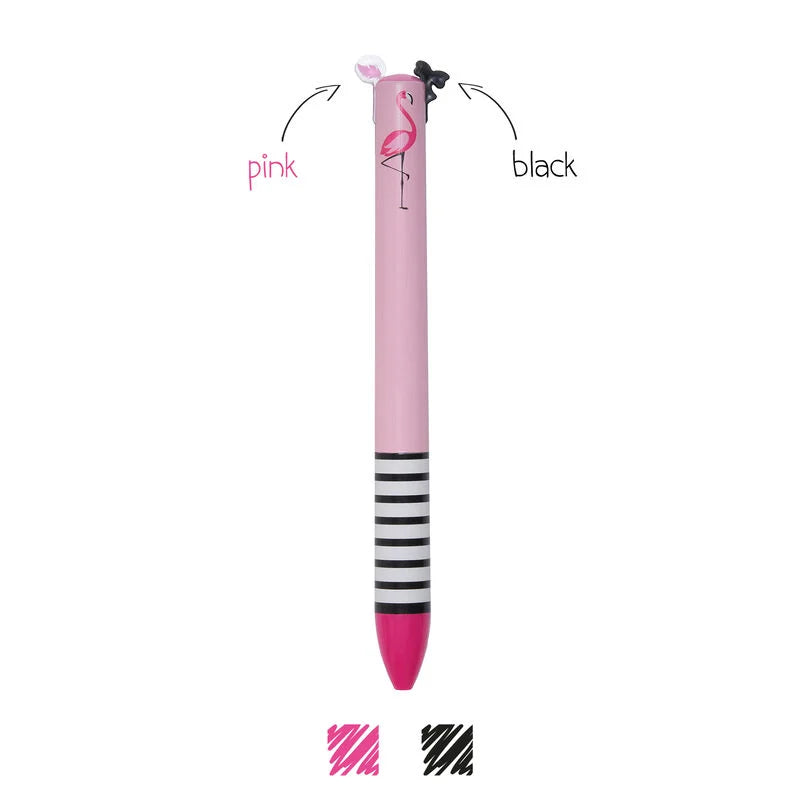 CLICK & CLACK TWO COLOR PEN MISS FLAMINGO